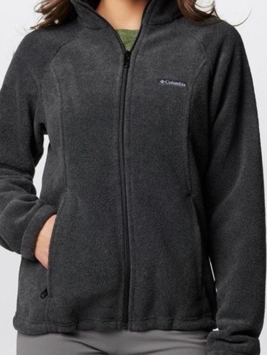 Columbia Other - Columbia Girls Youth Charcoal Gray Full-Zip Teddy Fleece Jacket L (14/16)